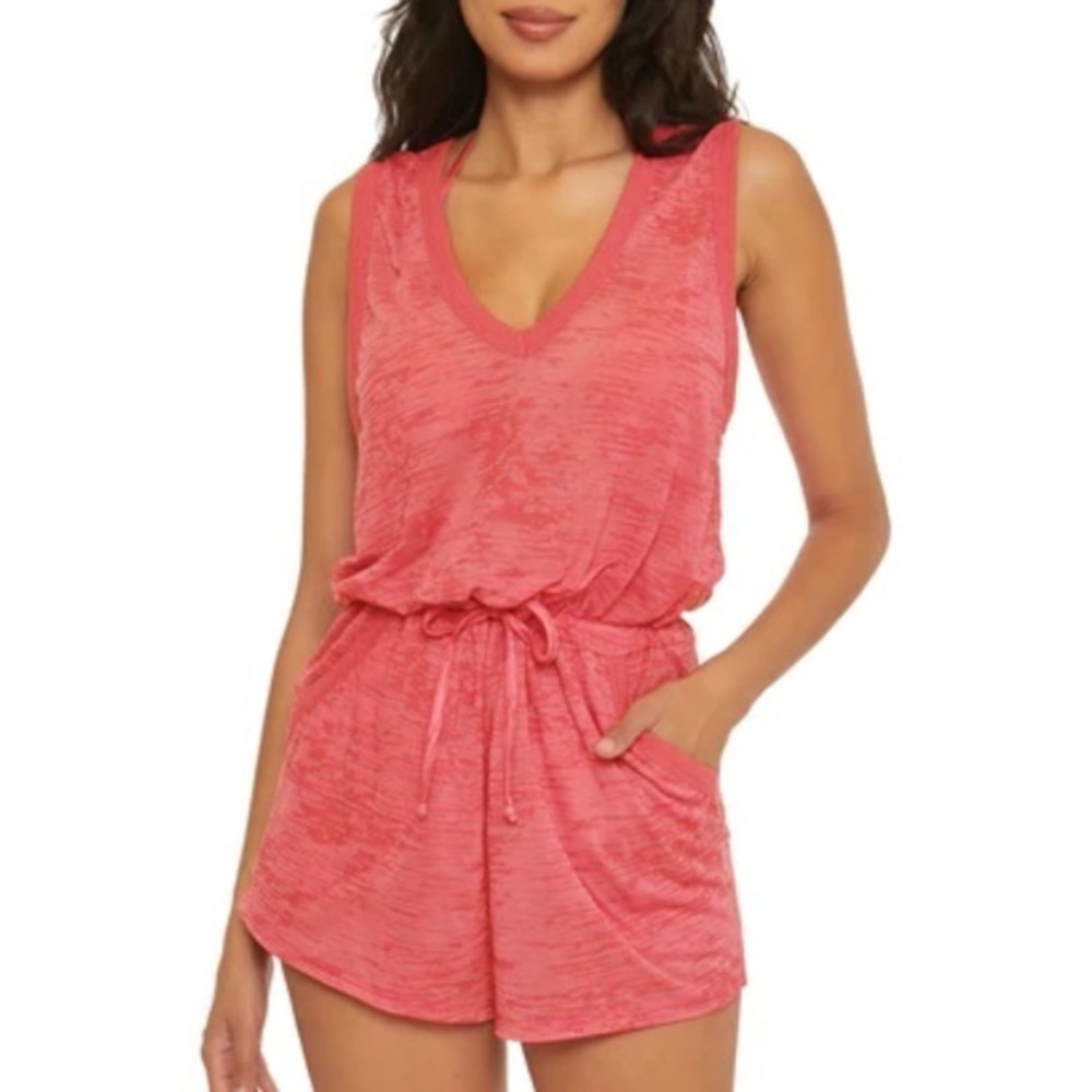 NWT Becca Beach Date Jumpsuit Swim Cover Up Romper M